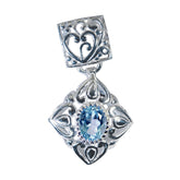 Sara Blue Filigree Pendant with Gemstone Detail Blue Topaz Blue Blue