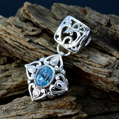 Sara Blue Filigree Pendant with Gemstone Detail