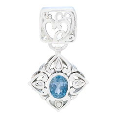 Sara Blue Filigree Pendant with Gemstone Detail