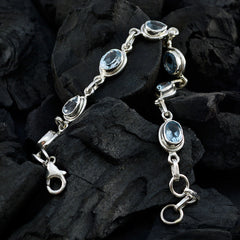 Marie Blue Gemstone Bracelet India - Elegant Silver Design