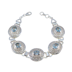 Alina Blue Gemstone Bracelet with Silver Accents Blue Topaz Blue