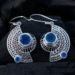 Genesis Blue Gemstone Dangle Earrings for Elegance