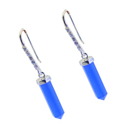 Rosa Blue Gemstone Dangle Earrings for Stylish Fashion