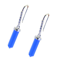 Rosa Blue Gemstone Dangle Earrings for Stylish Fashion