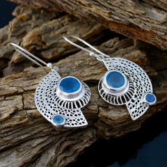 Genesis Blue Gemstone Dangle Earrings for Elegance