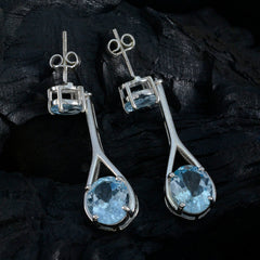 Ji-eun Blue Gemstone Earrings for Everyday Glam