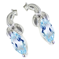 Sara Blue Gemstone Fashion Earrings for Stylish Looks