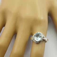 Bianca Blue Gemstone Halo Ring with Sparkling Accents