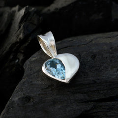 Xiu Blue Gemstone Heart Pendant for Everyday Glam
