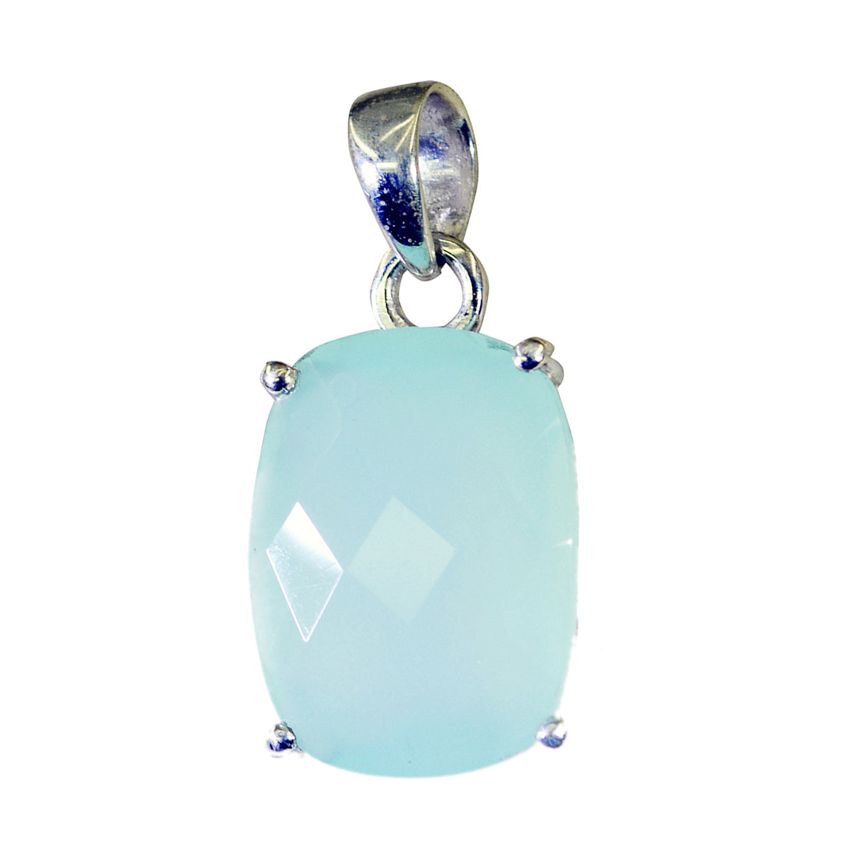 Rebeca Blue Gemstone Necklace Online - Elegant Pendant Blue Chalcedony Blue Blue