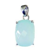 Rebeca Blue Gemstone Necklace Online - Elegant Pendant Blue Chalcedony Blue Blue