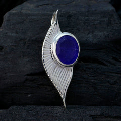 Katharina Blue Gemstone Necklace Pendant in Silver