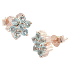 Sofía Blue Gemstone Party Earrings for Elegant Style Blue Topaz Blue Stud