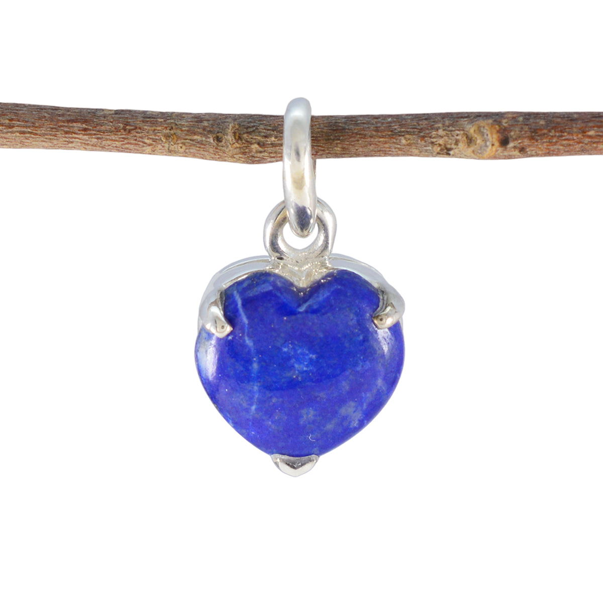 Gabriela Blue Gemstone Pendant in Heart Shape Lapis Lazuli Blue Blue