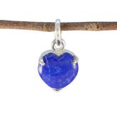 Gabriela Blue Gemstone Pendant in Heart Shape Lapis Lazuli Blue Blue