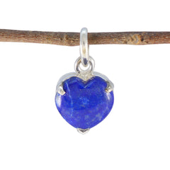 Gabriela Blue Gemstone Pendant in Heart Shape Lapis Lazuli Blue Blue