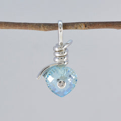 Yasmine Blue Gemstone Pendant in Heart Design