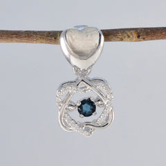 Zoe Blue Gemstone Pendant with Heart Design