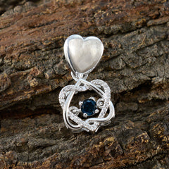 Zoe Blue Gemstone Pendant with Heart Design