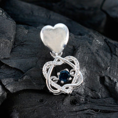 Zoe Blue Gemstone Pendant with Heart Design