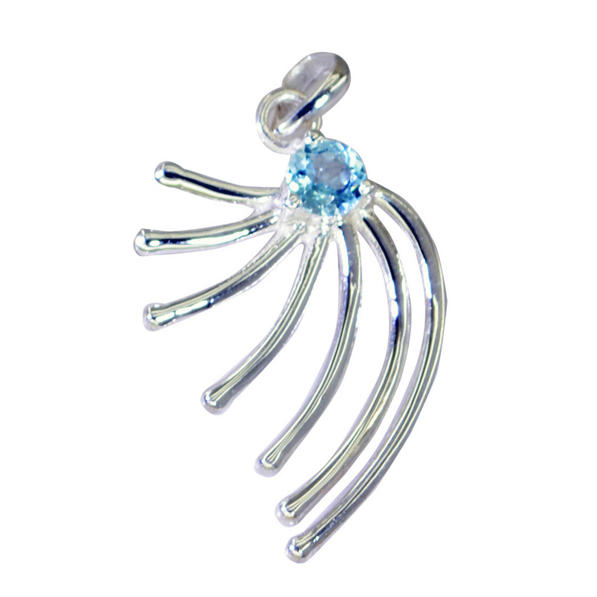 Julia Blue Gemstone Pendant Online - Elegant Silver Design Blue Topaz Blue Blue