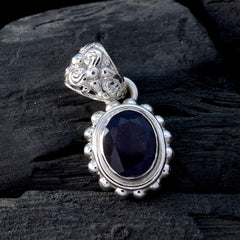 Lourdes Blue Gemstone Pendant in Sterling Silver