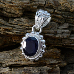 Lourdes Blue Gemstone Pendant in Sterling Silver