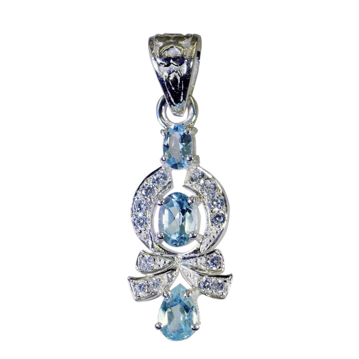 Elegant Natcha Blue Gemstone Pendant for Everyday Glam Blue Topaz Blue Blue