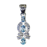 Elegant Natcha Blue Gemstone Pendant for Everyday Glam Blue Topaz Blue Blue