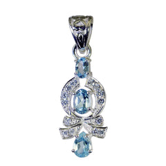 Elegant Natcha Blue Gemstone Pendant for Everyday Glam Blue Topaz Blue Blue