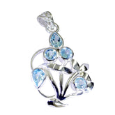 Natalie Blue Gemstone Pendant for Everyday Glam Blue Topaz Blue Blue