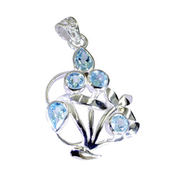 Natalie Blue Gemstone Pendant for Everyday Glam Blue Topaz Blue Blue