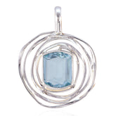 Patricia Blue Gemstone Pendant - Stunning Silver Design Blue Topaz Blue Blue