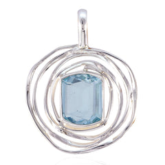 Patricia Blue Gemstone Pendant - Stunning Silver Design Blue Topaz Blue Blue
