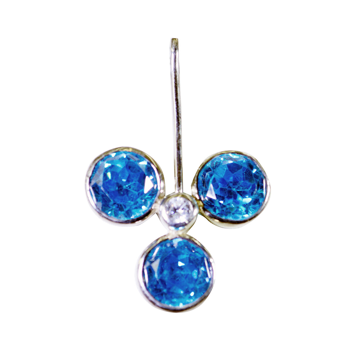 Sara Blue Gemstone Pendant for Stylish Everyday Wear Blue Topaz Blue Blue