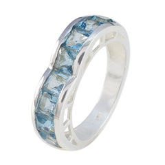 Zoe Blue Gemstone Ring for Women - Elegant Silver Band