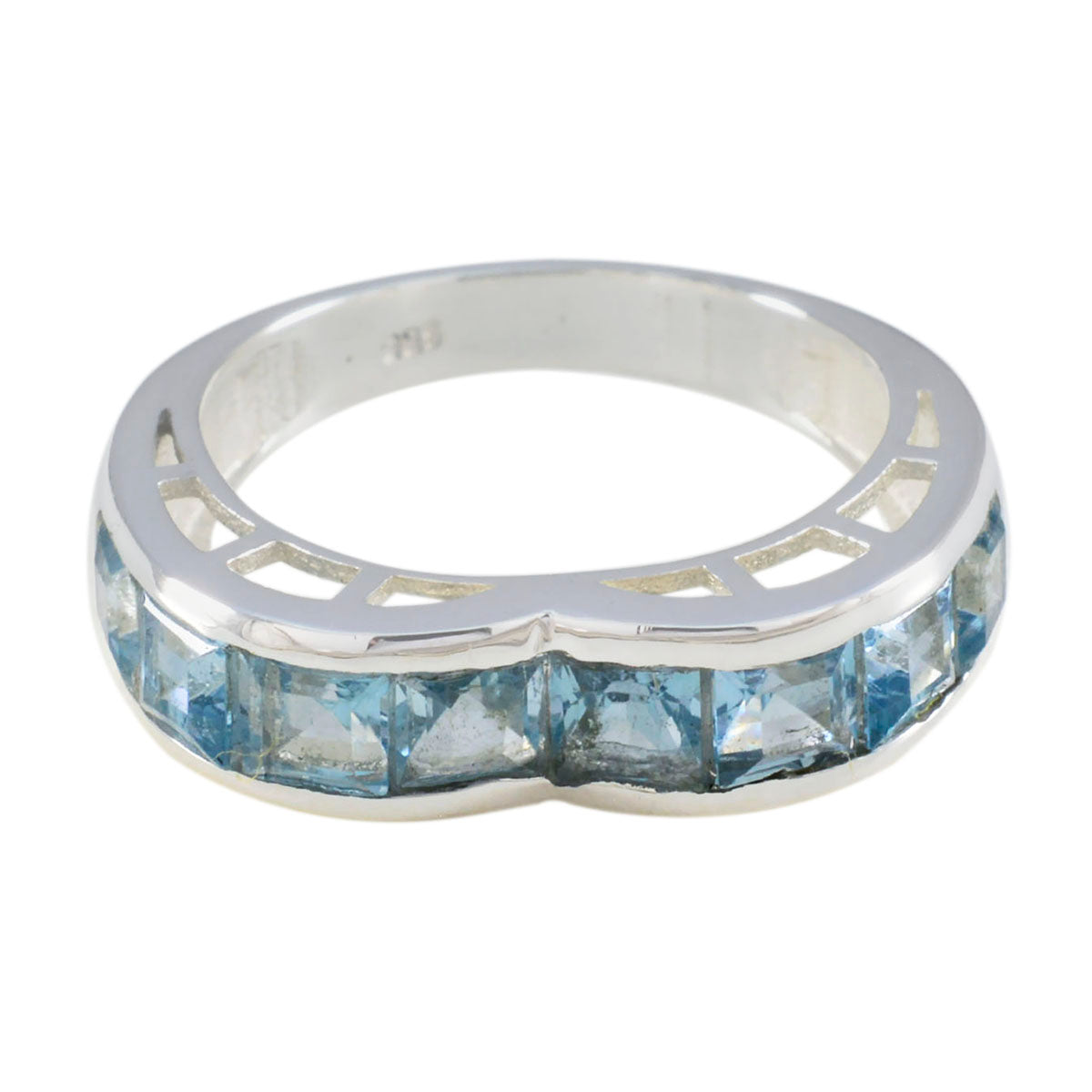 Zoe Blue Gemstone Ring for Women - Elegant Silver Band Blue Topaz Blue