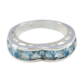 Zoe Blue Gemstone Ring for Women - Elegant Silver Band Blue Topaz Blue