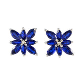 Micaela Blue Gemstone Stud Earrings for Daily Elegance Blue Sapphire CZ Blue Stud