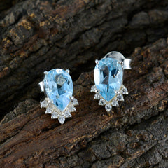Ying Blue Gemstone Stud Earrings for Everyday Glam