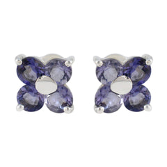 Joaquina Blue Gemstone Stud Earrings for Everyday Glam