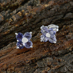 Joaquina Blue Gemstone Stud Earrings for Everyday Glam