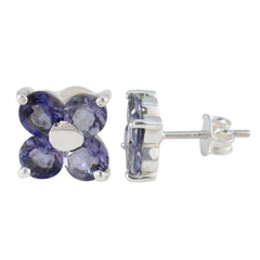 Joaquina Blue Gemstone Stud Earrings for Everyday Glam