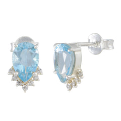 Ying Blue Gemstone Stud Earrings for Everyday Glam