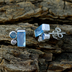 Patricia Blue Gemstone Stud Earrings for Everyday Glam