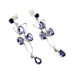 Giulia Blue Gemstone Stud Earrings for Chic Style