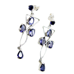 Giulia Blue Gemstone Stud Earrings for Chic Style