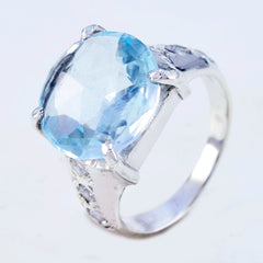Laura Blue Halo Ring with Gemstone Accent