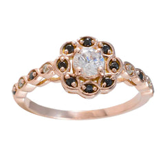Angel Blue Halo Ring for Women Rose Gold Plated