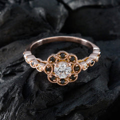 Angel Blue Halo Ring for Women Rose Gold Plated
